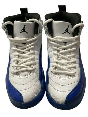 Jordan Retro High-Top Sneakers in White and Blue